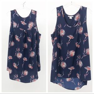 Halogen Blouse Navy Medium sleeveless Floral